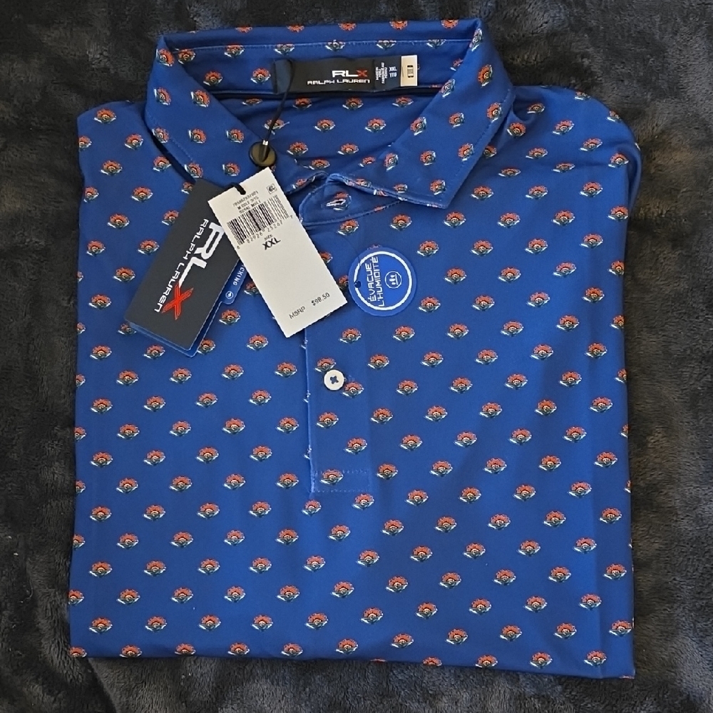 RLX Ralph Lauren Blue Floral Men's Polo